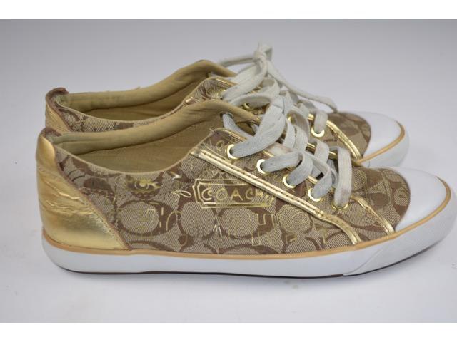 coach gold tennis shoes